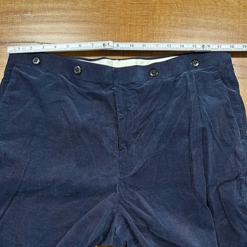 J Crew Kenmare Corduroy Pants Mens 36x30 Blue Trousers Duca Visconti Old Money
